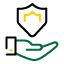 Icono mano y escudo